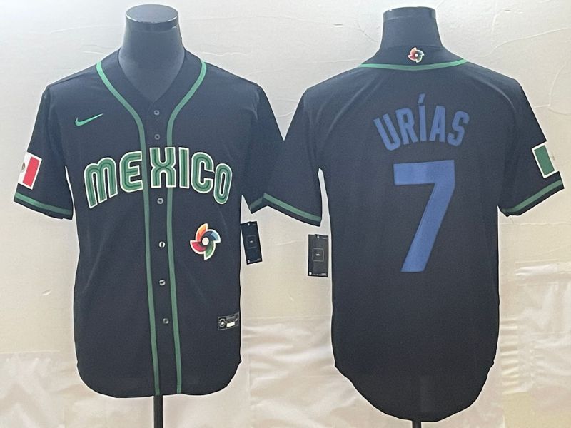 Men 2023 World Cub Mexico #7 Urias Black Nike MLB Jersey9